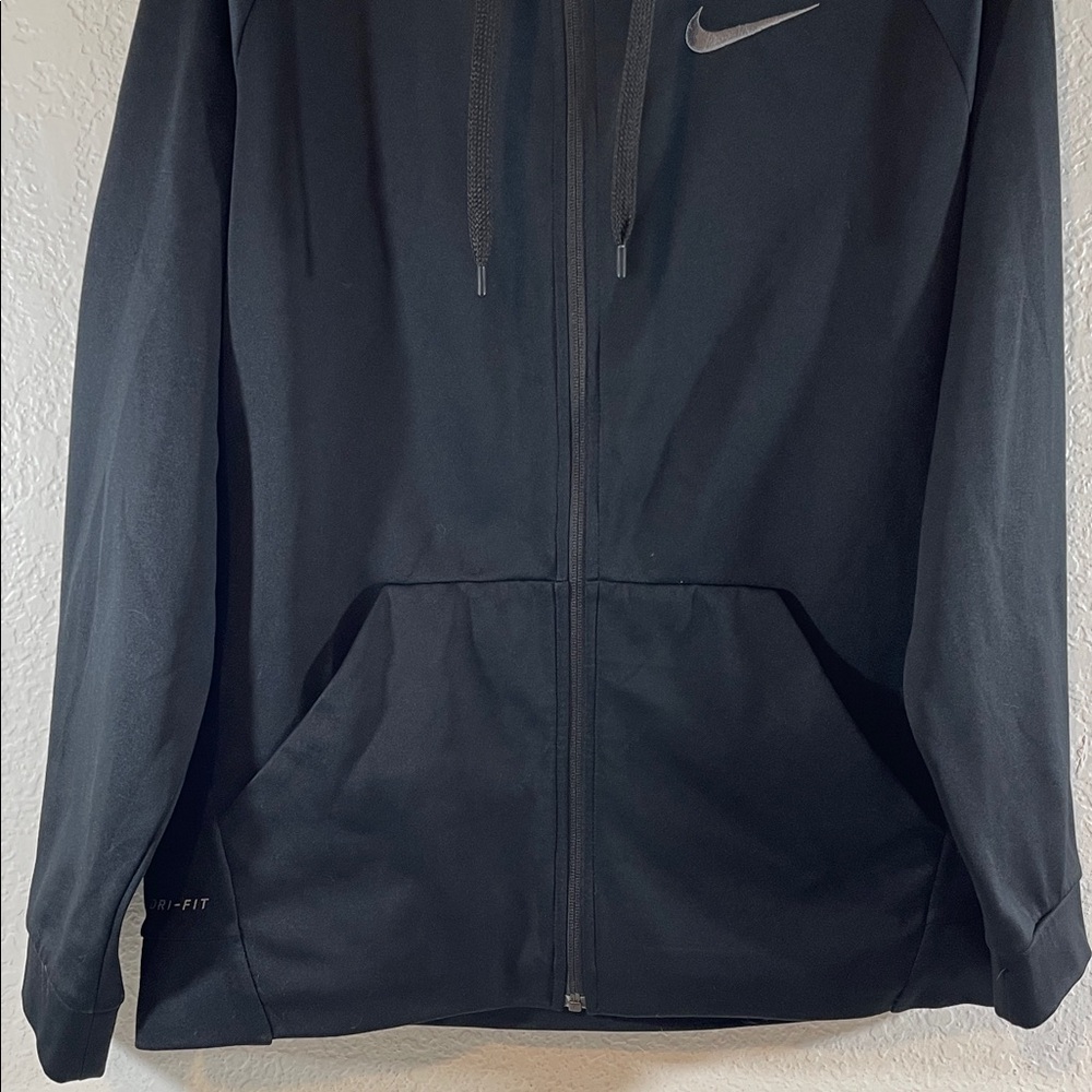 NIKE Therma Full Zip Fleece Hoodie Jacket Black Size Large - Picture 3 of 9